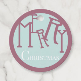 Moderne Kerstmis Cadeaupapier Label