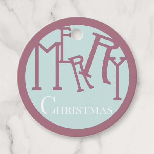 Moderne Kerstmis Cadeaupapier Label (Voorkant)