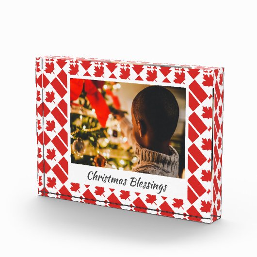 Moderne Kerstmis CANADA Gepersonaliseerd Keepomwil Fotoblokken (Rechts)