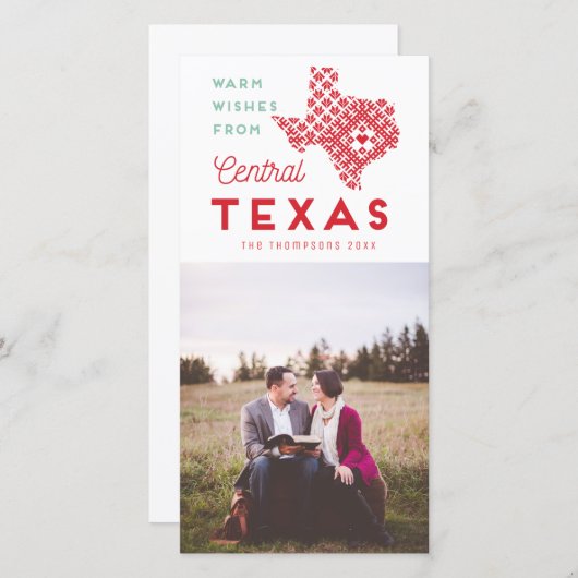 Moderne Kerstmis Centraal Texas Feestdagenkaart (Voorkant / Achterkant)