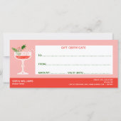 Moderne Kerstmis Cocktail Voucher Cadeaubon (Achterkant)