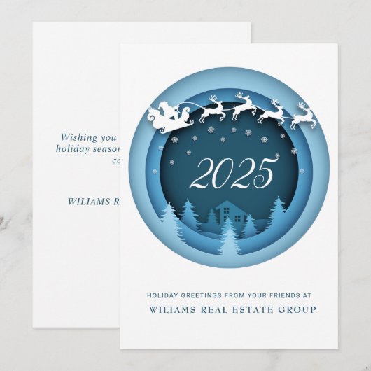 Moderne kerstmis Compositie Corporate Greeting Ho Feestdagenkaart (Voorkant / Achterkant)