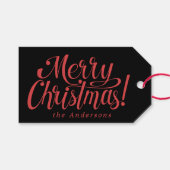 Moderne Kerstmis Costuum Stickers Cadeaulabel (Voorkant (Horizontaal))