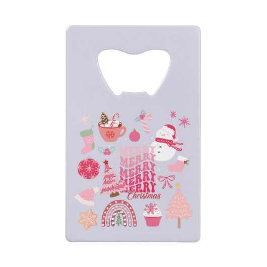 Moderne Kerstmis Creditkaart Flessenopener (Voorkant)