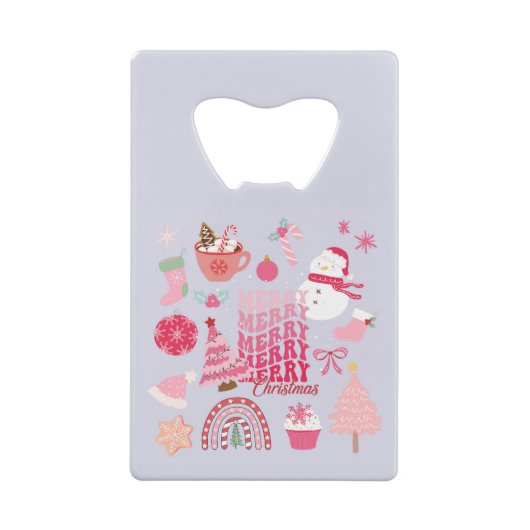 Moderne Kerstmis Creditkaart Flessenopener (Achterkant)