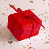 Moderne Kerstmis Damask | Rood roze Cadeaupapier