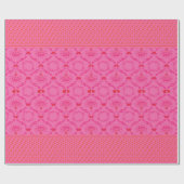 Moderne Kerstmis Damask | Roze Sinaasappel Cadeaupapier (Vlak)