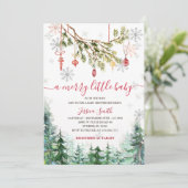 Moderne Kerstmis dennenbomen Vakantie Party Invite Kaart (Staand voorkant)