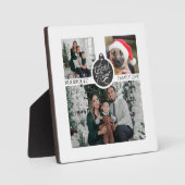 Moderne Kerstmis Familie 4 Fotocollage Fotoplaat (Voorkant)