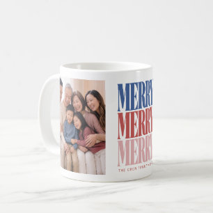Moderne Kerstmis Familie Foto Koffiemok