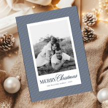 Moderne Kerstmis Familie met Blauwe Strepen 4 Foto
