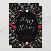 Moderne Kerstmis, feestdag, flatbriefkaart Feestdagenkaart (Voorkant / Achterkant)