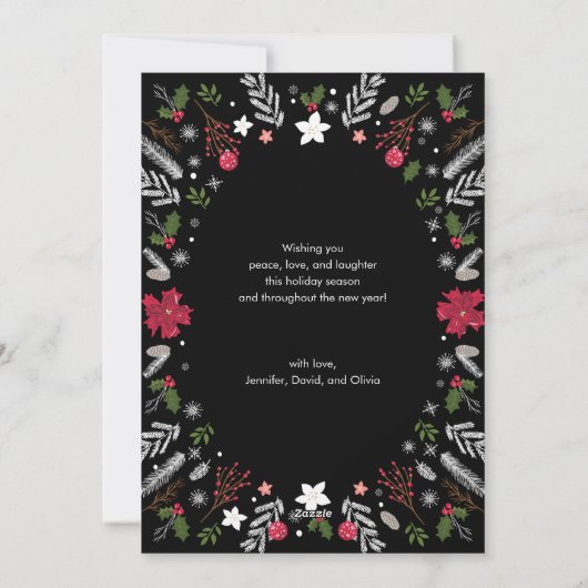 Moderne Kerstmis, feestdag, flatbriefkaart Feestdagenkaart (Achterkant)