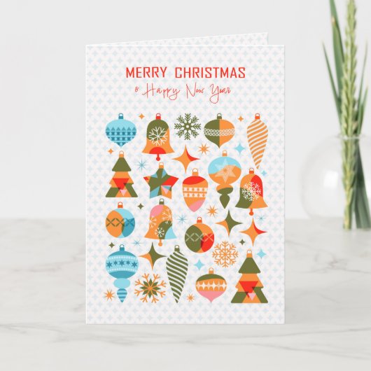 Moderne Kerstmis Feestdagen Kaart (Voorkant)