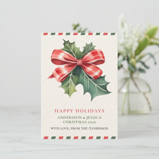 Moderne Kerstmis Feestdagenkaart (Staand voorkant)