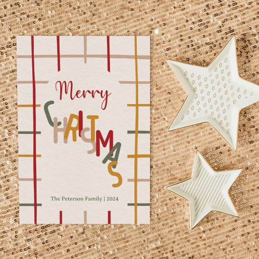 Moderne Kerstmis Feestdagenkaart