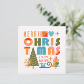 Moderne Kerstmis Feestdagenkaart (Staand voorkant)