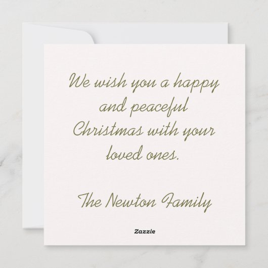 Moderne Kerstmis Feestdagenkaart (Achterkant)