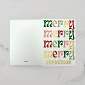 Moderne Kerstmis Folie Feestdagenkaart (Buiten Laag)