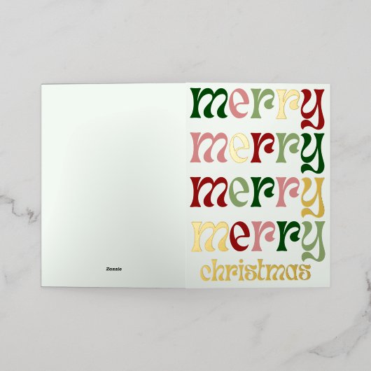 Moderne Kerstmis Folie Feestdagenkaart (Buiten Laag)