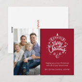 Moderne Kerstmis Foto Kaart (Voorkant / Achterkant)