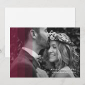 Moderne Kerstmis Foto Met Rode Rand Feestdagenkaart (Voorkant / Achterkant)