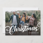 Moderne Kerstmis Foto met Script Feestdagenkaart (Voorkant)