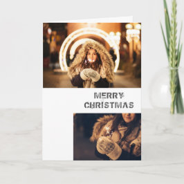 Moderne Kerstmis Fotokaart Feestdagen Kaart