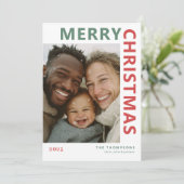 Moderne Kerstmis Fotokaart Feestdagenkaart (Staand voorkant)