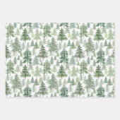 Moderne Kerstmis gebladerte bos en rustieke strepe Inpakpapier Vel (Voorkant 2)