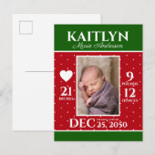 Moderne Kerstmis Geboorte Aankondiging Pasgeboren  (Voorkant / Achterkant)