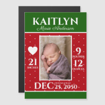 Moderne Kerstmis Geboorte Aankondiging Pasgeboren 