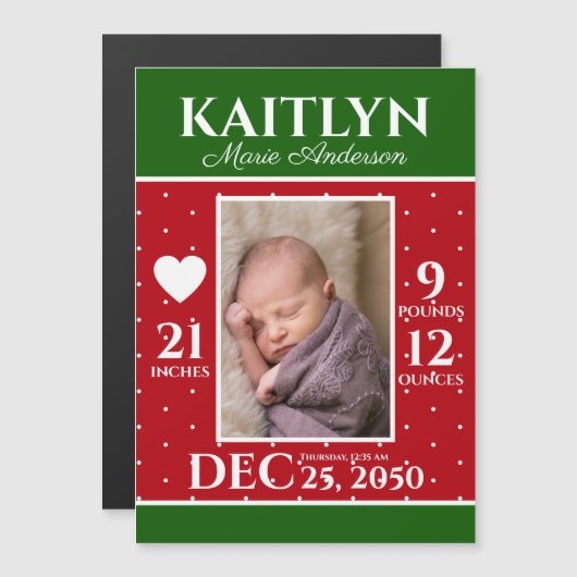 Moderne Kerstmis Geboorte Aankondiging Pasgeboren  (Voorkant / Achterkant)