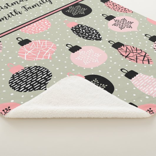 Moderne Kerstmis Gepersonaliseerde Sherpa Deken (3/4)
