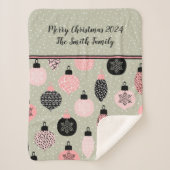 Moderne Kerstmis Gepersonaliseerde Sherpa Deken (Voorkant)