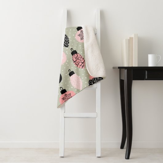 Moderne Kerstmis Gepersonaliseerde Sherpa Deken (In situ)