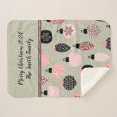 Moderne Kerstmis Gepersonaliseerde Sherpa Deken (Voorkant (horizontaal))