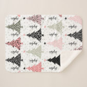 Moderne Kerstmis Gepersonaliseerde Sherpa Deken (Voorkant (horizontaal))