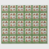 Moderne Kerstmis - Gewoon Groene en Witte Foto Cadeaupapier (Vlak)