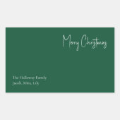 Moderne Kerstmis | Gift Label groene familie (Voorkant)