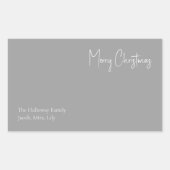 Moderne Kerstmis | Gift Label Zilver Familie (Voorkant)