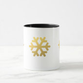 Moderne Kerstmis gouden sneeuwkristal Mok (Midden)