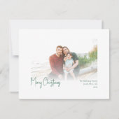 Moderne Kerstmis | Green Faded Photo Holiday Kaart (Voorkant)