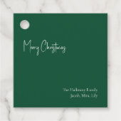 Moderne Kerstmis | Green Square Family Gift Label (Voorkant)