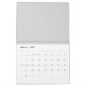 Moderne Kerstmis Grijs Patroon Cadeaupapier Kalender (Feb 2027)