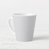 Moderne Kerstmis Grijs Patroon Cadeaupapier Latte Mok (Linkerhoek)