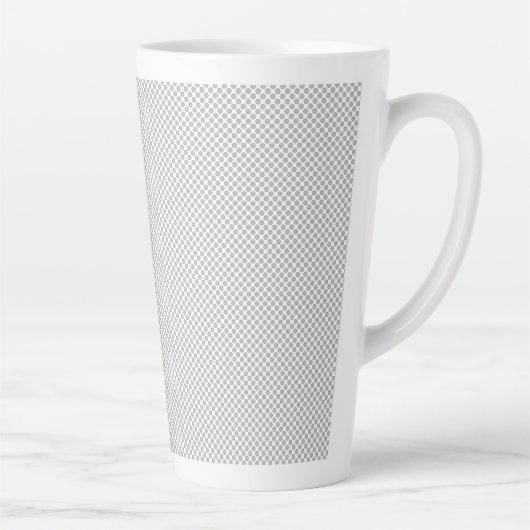 Moderne Kerstmis Grijs Patroon Cadeaupapier Latte Mok (Rechts)