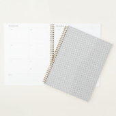 Moderne Kerstmis Grijs Patroon Cadeaupapier Planner (Display)