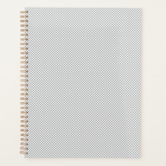 Moderne Kerstmis Grijs Patroon Cadeaupapier Planner (Voorkant)