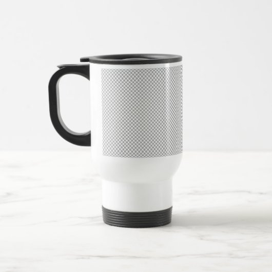 Moderne Kerstmis Grijs Patroon Cadeaupapier Reisbeker (Links)